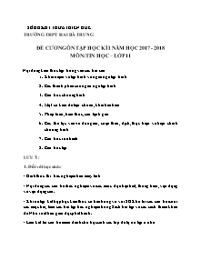 Đề cương ôn tập học kì I môn Tin học Lớp 10 - Năm học 2017-2018 - Nguyễn Tất Phước