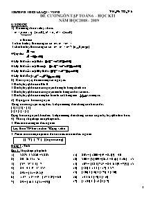 Đề cương ôn tập học kì I môn Toán Lớp 6 - Năm học 2018-2019 - Trường THCS Lê Lợi