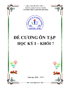 Đề cương ôn tập học kỳ I môn Công nghệ Khối 7 - Năm học 2018-2019 - Trường THCS Chương Dương