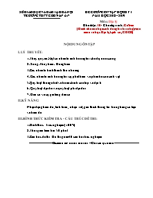 Đề cương ôn tập học kỳ I môn Địa lý Lớp 10 - Năm học 2018-2019 - Trường THPT Chu Văn An