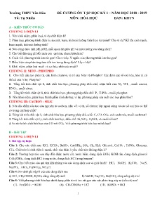 Đề cương ôn tập học kỳ I môn Hóa học Lớp 11 - Năm học 2018-2019 - Trường THPT Yên Hòa