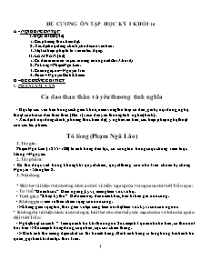 Đề cương ôn tập học kỳ I môn Ngữ văn Lớp 10 - Năm học 2019-2020 - Trường THPT Tôn Thất Tùng