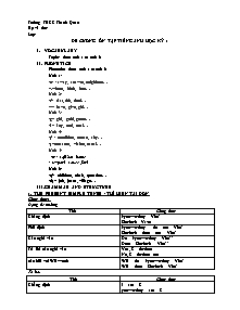 Đề cương ôn tập học kỳ I môn Tiếng Anh Lớp 7 - Năm học 2019-2020 - Trường THCS Thanh Quan
