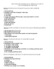 Đề cương ôn tập học kỳ II môn Địa lý Lớp 12 - Năm học 2018-2019 - Trường THPT Hai Bà Trưng