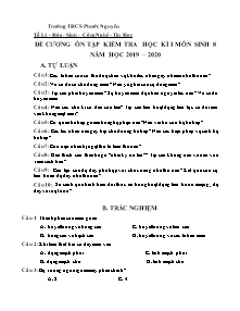 Đề cương ôn tập kiểm tra học kì I môn Sinh học Lớp 8 - Năm học 2019-2020 - Trường THCS Phước Nguyên