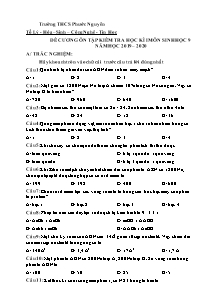 Đề cương ôn tập kiểm tra học kì I môn Sinh học Lớp 9 - Năm học 2019-2020 - Trường THCS Phước Nguyên