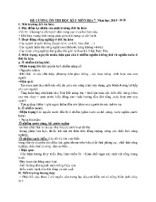 Đề cương ôn thi học kì I môn Địa lí Lớp 7 - Năm học 2019-2020 - Trường THCS Nguyễn Du