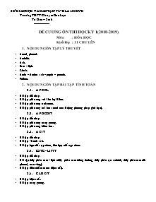Đề cương ôn thi học kỳ I môn Hóa học Lớp 11 - Năm học 2018-2019 - Trường THPT Chuyên Bảo Lộc