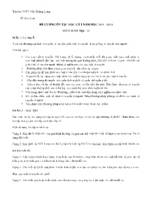 Đề cương ôn thi học kỳ I môn Sinh học Lớp 12 - Năm học 2019-2020 - Lê Thị Sửu