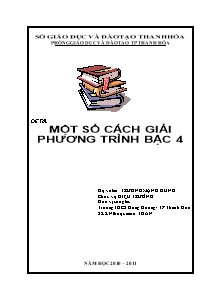 Đề tài Một số cách giải phương trình bậc 4