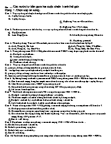 Ngân hàng trắc nghiệm Lịch sử 11 - Phần 2