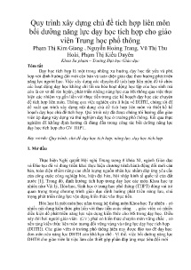 Quy trình xây dựng chủ đề tích hợp̣ liên môn bồi dưỡng năng lực dạy học tích hợp̣ cho giáo viên Trung học phổ thông