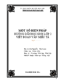 Sáng kiến kinh nghiệm Một số biện pháp hướng dẫnhọc sinh lớp 2 viết đoạn văn miêu tả