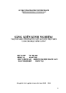 Sáng kiến kinh nghiệm Một số biện pháp rèn luyện kĩ năng đọc diễn cảm cho học sinh lớp 4