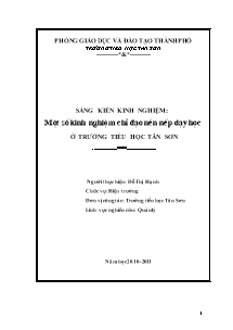Sáng kiến kinh nghiệm Một số kinh nghiệm chỉ đạo nền nếp dạy học ở trường Tiểu học Tân Sơn
