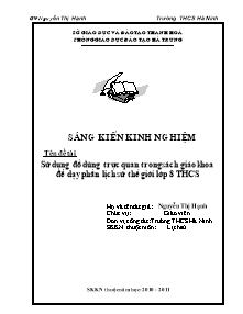 Sáng kiến kinh nghiệm Sử dụng đồ dùng trực quan trong sách giáo khoa để dạy phần Lịch sử thế giới lớp 8 THCS