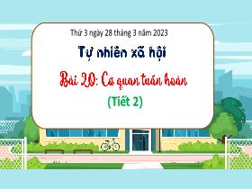 Bài giảng Khoa học & Tự nhiên 3 - Bài 20: Cơ quan tuần hoàn (Tiết 2) - Năm học 2022-2023 - Hà Thị Hiên