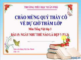 Bài giảng Tiếng Việt 3 - Bài 15: Ngày như thế nào là đẹp? (Tiết 1+2) - Đặng Thị Cẩm Thành