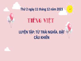 Bài giảng Tiếng Việt 3 - Bài: Luyện tập 