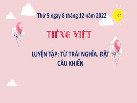 Bài giảng Tiếng Việt 3 - Bài: Luyện tập 