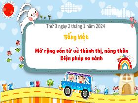 Bài giảng Tiếng Việt 3 - Bài: Mở rộng vốn từ về thành thị, nông thôn. Biện pháp so sánh - Năm học 2023-2024 - Hà Thị Hiên