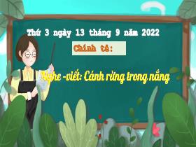 Bài giảng Tiếng Việt 3 (Chính tả) - Nghe viết: Cánh rừng trong nắng - Năm học 2022-2023 - Lường Thị Nghĩa