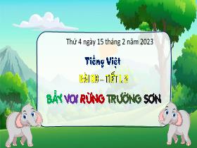 Bài giảng Tiếng Việt 3 (Tập đọc) - Bài 8: Bầy voi rừng Trường Sơn - Năm học 2022-2023 - Hà Thị Hiên
