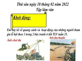 Bài giảng Tiếng Việt 3 (Tập làm văn) - Bài: Kể về một ngày hội - Năm học 2021-2022 - Lường Thị Nghĩa