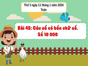 Bài giảng Toán 3 - Bài 45: Các số có bốn chữ số. Số 10000 - Năm học 2023-2024 - Hà Thị Hiên