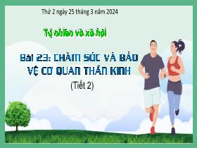 Bài giảng Tự nhiên & Xã hội 3 - Bài 23: Chăm sóc và bảo vệ cơ quan thần kinh (Tiết 2) - Năm học 2023-2024 - Hà Thị Hiên