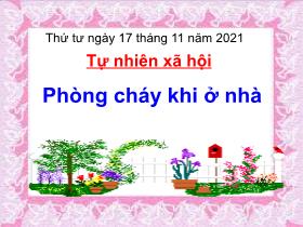 Bài giảng Tự nhiên & Xã hội 3 - Bài 23: Phòng cháy khi ở nhà - Năm học 2021-2022 - Lường Thị Nghĩa