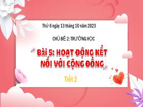 Bài giảng Tự nhiên & Xã hội 3 - Bài 5: Hoạt động kết nối với cộng đồng (Tiết 2) - Năm học 2023-2024 - Hà Thị Hiên