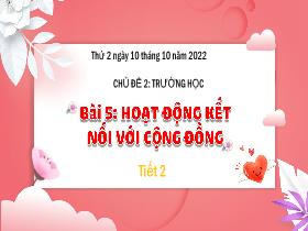Bài giảng Tự nhiên & Xã hội 3 - Bài 5: Hoạt động kết nối với cộng đồng (Tiết 2) - Năm học 2022-2023 - Hà Thị Hiên