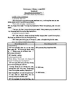 Giáo án Hoạt động trải nghiệm + Đạo đức Lớp 1+2 - Tuần 11 - Năm học 2023-2024 - Nguyễn Thị Ngọc Anh