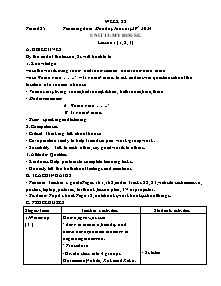 Kế hoạch bài dạy Tiếng Anh 3 - Tuần 22 - Năm học 2023-2024 - Trà Thị Anh Tú
