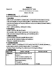 Kế hoạch bài dạy Tiếng Anh 3 - Tuần 32 - Năm học 2023-2024 - Trà Thị Anh Tú