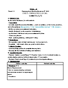 Kế hoạch bài dạy Tiếng Anh 4 - Tuần 10 - Năm học 2023-2024 - Trà Thị Anh Tú