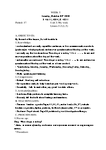 Kế hoạch bài dạy Tiếng Anh 4 - Tuần 5 - Năm học 2024-2025 - Trần Thị Hạnh