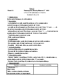 Kế hoạch bài dạy Tiếng Anh 4 - Tuần 8 - Năm học 2023-2024 - Trà Thị Anh Tú