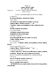 Kế hoạch bài dạy Tiếng Anh Khối 3 - Tuần 24 - Năm học 2021-2022 - Trần Thị Hạnh