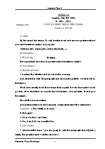 Kế hoạch bài dạy Tiếng Anh Khối 3 - Tuần 33 - Năm học 2020-2021 - Trần Thị Hạnh