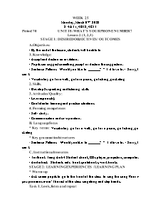 Kế hoạch bài dạy Tiếng Anh Khối 4 - Tuần 25 - Năm học 2021-2022 - Trần Thị Hạnh