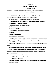 Kế hoạch bài dạy Tiếng Anh Khối 5 - Tuần 22 - Năm học 2020-2021 - Trần Thị Hạnh