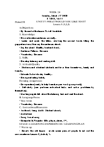 Kế hoạch bài dạy Tiếng Anh Khối 5 - Tuần 24 - Năm học 2021-2022 - Trần Thị Hạnh