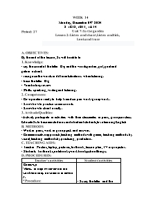 Kế hoạch bài dạy Tiếng Anh Lớp 1 - Tuần 14 - Năm học 2024-2025 - Trần Thị Hạnh