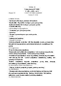 Kế hoạch bài dạy Tiếng Anh Lớp 1 - Tuần 18 - Năm học 2023-2024 - Trần Thị Hạnh