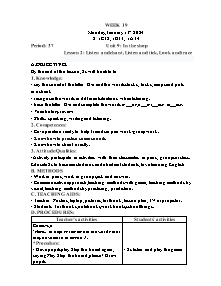 Kế hoạch bài dạy Tiếng Anh Lớp 1 - Tuần 19 - Năm học 2023-2024 - Trần Thị Hạnh