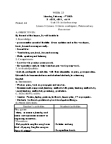 Kế hoạch bài dạy Tiếng Anh Lớp 1 - Tuần 23 - Năm học 2024-2025 - Trần Thị Hạnh