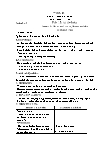 Kế hoạch bài dạy Tiếng Anh Lớp 1 - Tuần 25 - Năm học 2024-2025 - Trần Thị Hạnh