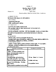 Kế hoạch bài dạy Tiếng Anh Lớp 1 - Tuần 27 - Năm học 2024-2025 - Trần Thị Hạnh